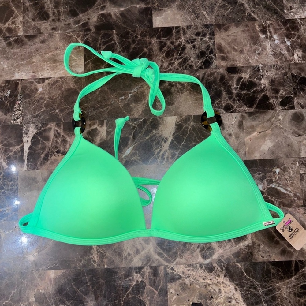 VS Pink Neon Green BIKINI TOP Med